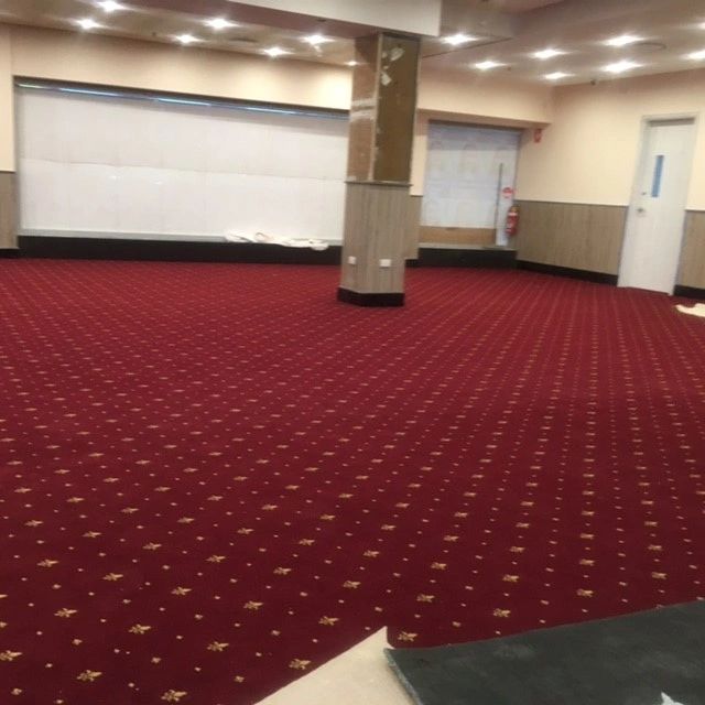Commercial space with patterned carpet