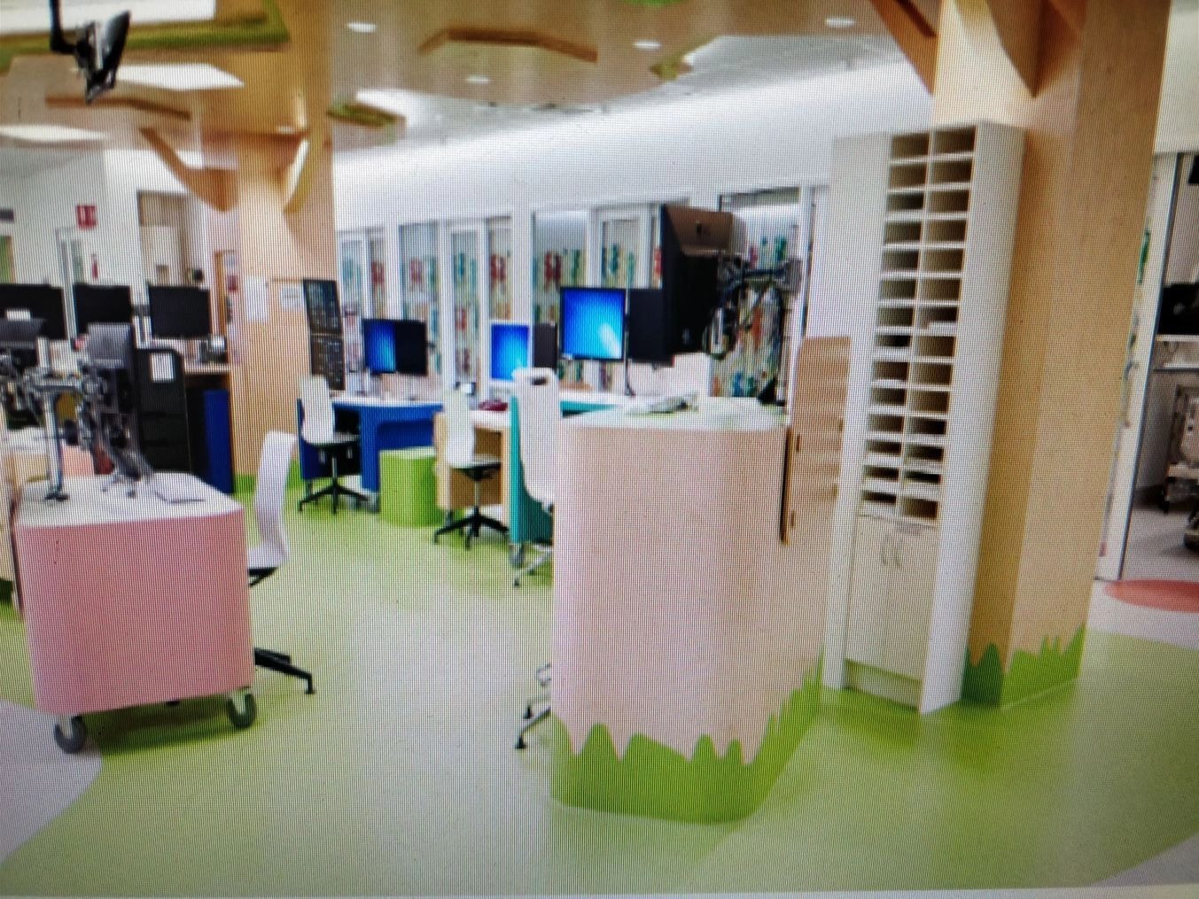 Commercial flooring in an office space